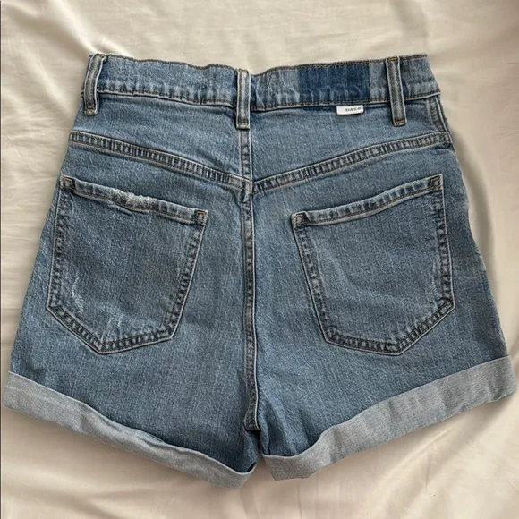 Daze Women's Blue Distressed Denim Shorts - Picture 4 of 6